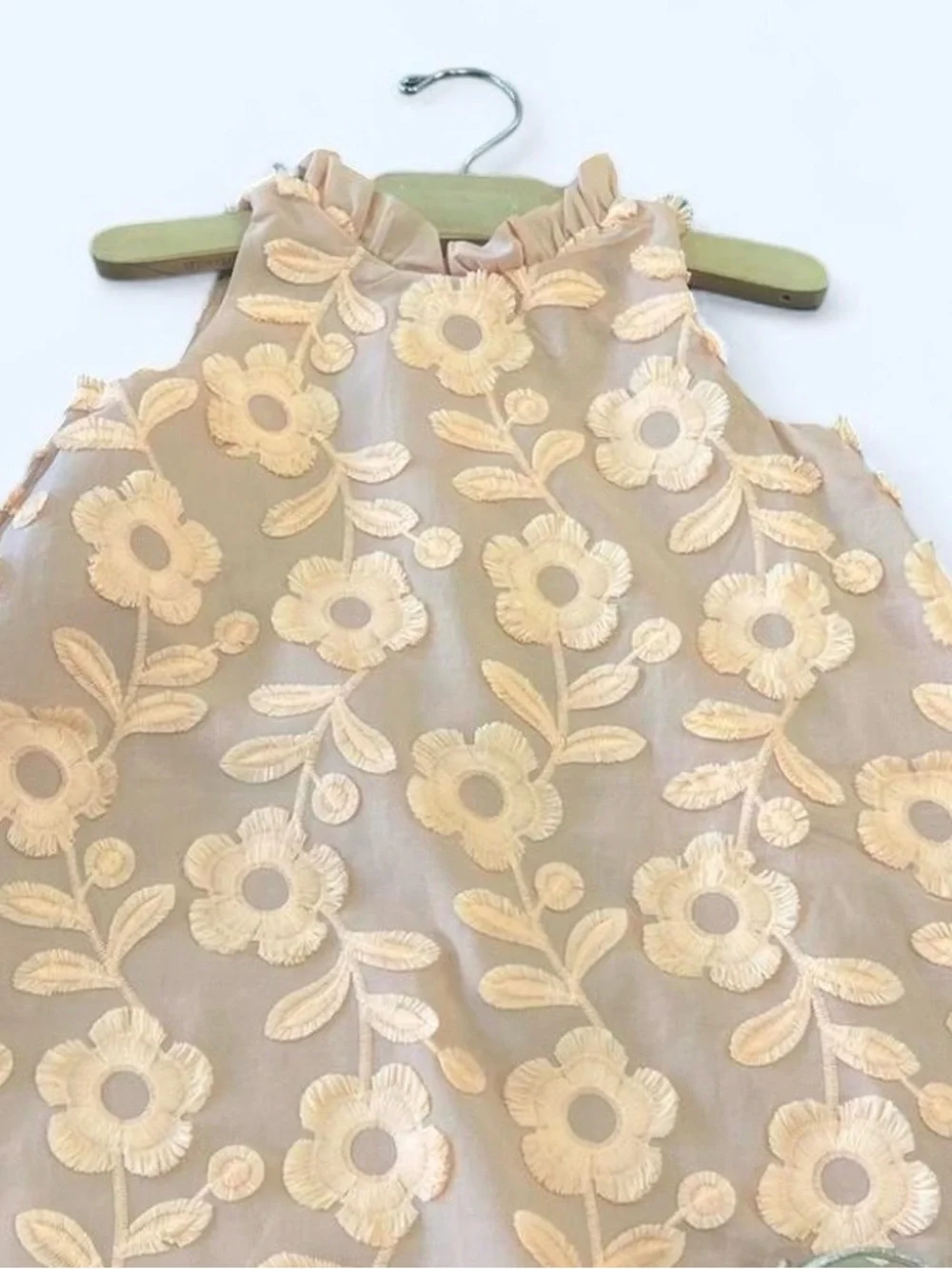 Janie and Jack Pale Peach Floral Embroidered Party Dress